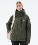 Dope blizzard light w външно яке с пълен цип 4PZP639 маслинено зелено Жени