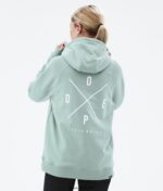 Dope обикновен w hoodie 4PZP858 2 пъти по-избледняло зелено Жени