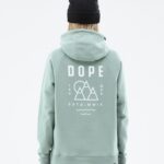 Dope обикновен w hoodie 4PZP862 върха избеляло зелено Жени