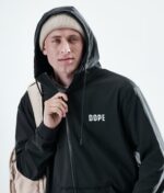 Dope суичър с качулка с пълен цип 4PZP294 черен мъже - Image 9